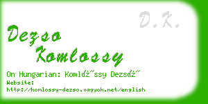 dezso komlossy business card