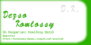 dezso komlossy business card
